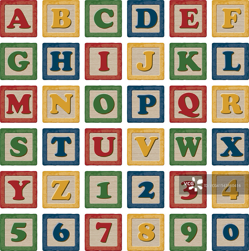 木制儿童玩具字母表积木组图片素材