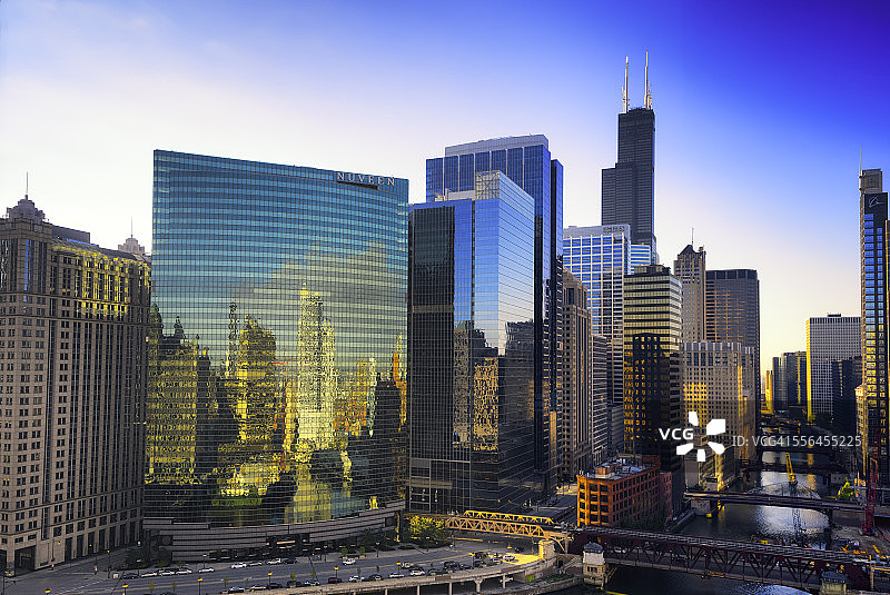 美国，伊利诺伊，芝加哥，摩天大楼，威利斯大厦图片素材