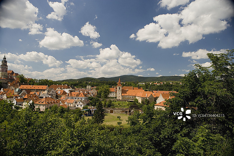布拉格，捷克共和国，城市建筑的高角度视图图片素材