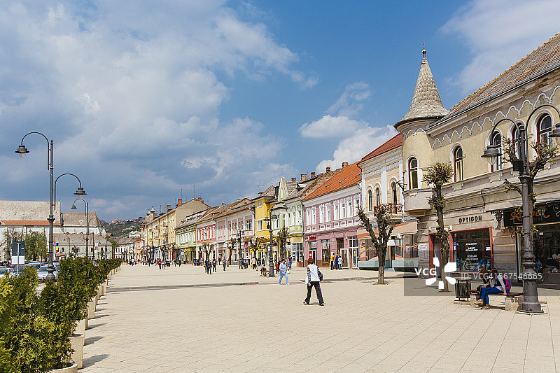 图尔达主要广场，克卢日县，罗马尼亚图片素材