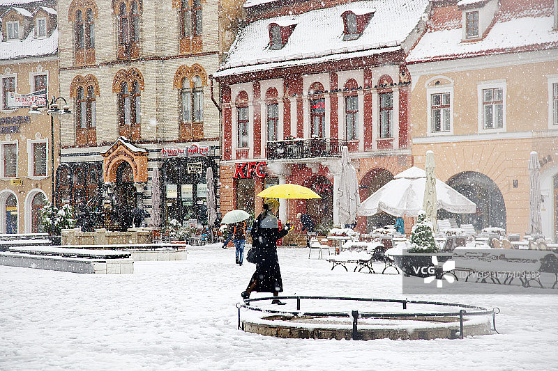 罗马尼亚布拉索夫冬季理事会广场图片素材