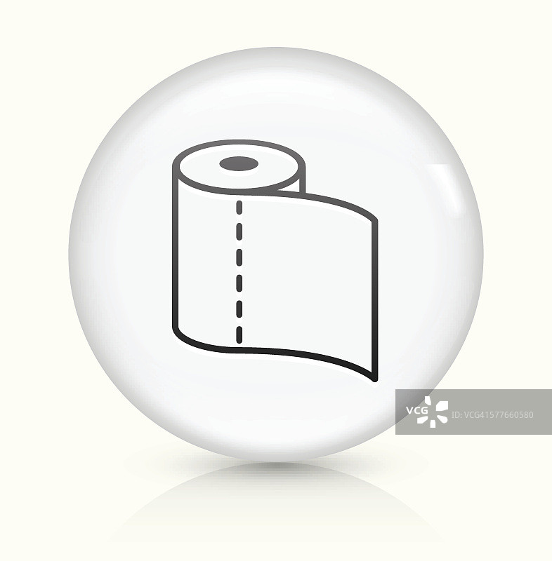 厕纸图标上的白色圆形矢量按钮图片素材