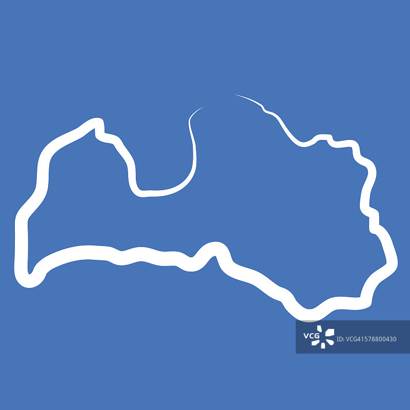 拉脱维亚提纲地图由单线绘制而成图片素材