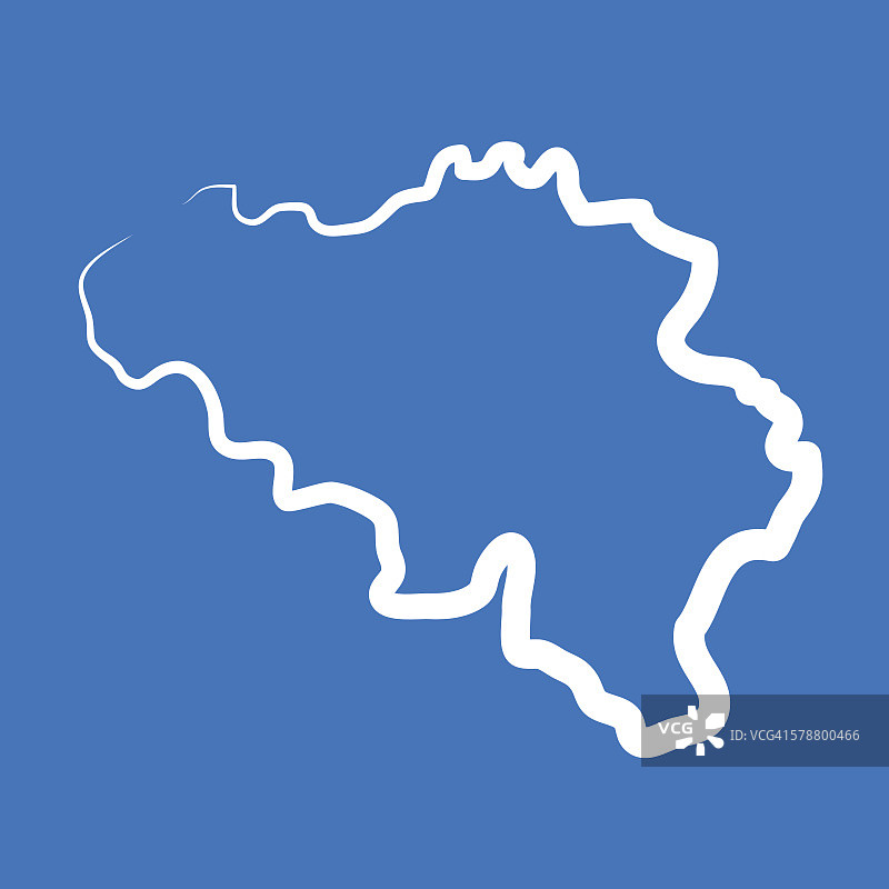 比利时轮廓地图由单线制成图片素材