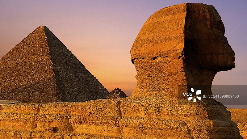埃及，吉萨，开罗的狮身人面像图片素材