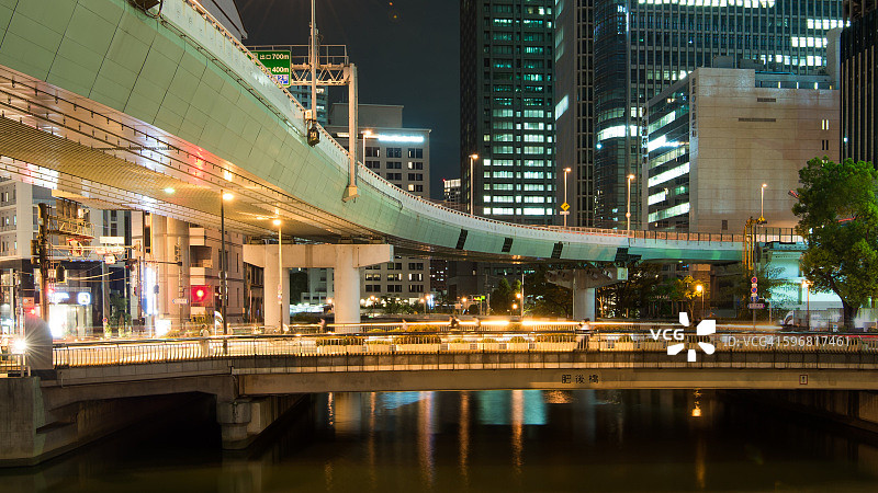 Higobashi大桥和阪神高速公路图片素材