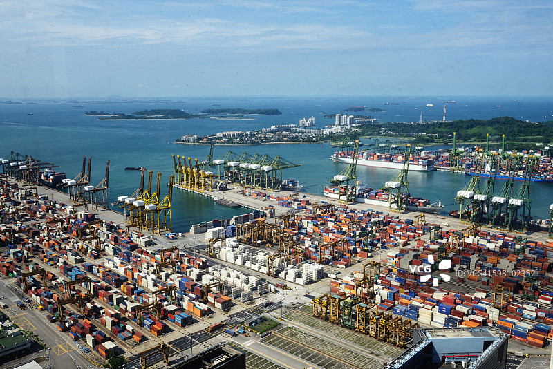 新加坡港口全景图图片素材