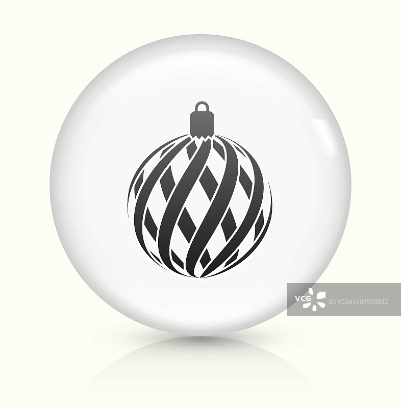圣诞装饰图标上的白色圆形矢量按钮图片素材
