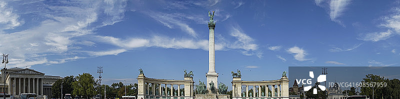 布达佩斯，英雄广场全景图片素材