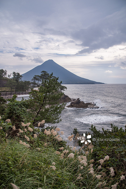 Kaimondake火山景观从道路到樱岛图片素材