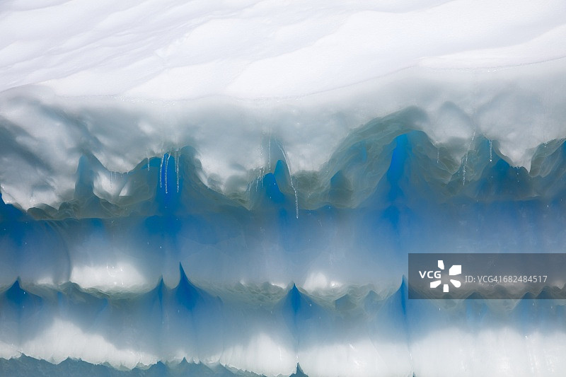 蓝色冰山细部图片素材