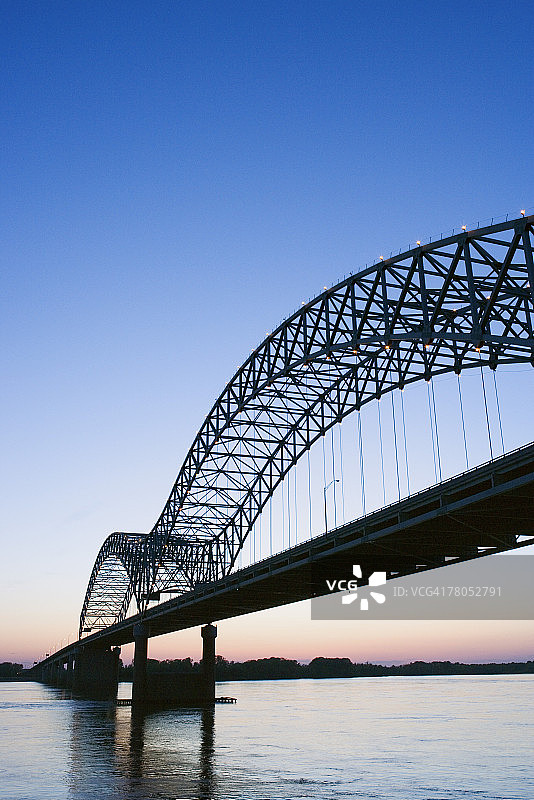 孟菲斯密西西比河上的埃尔南多·德索托桥图片素材