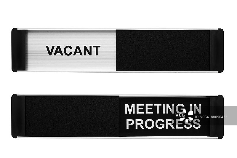 “空置”、“会议中”的办公室门标志图片素材