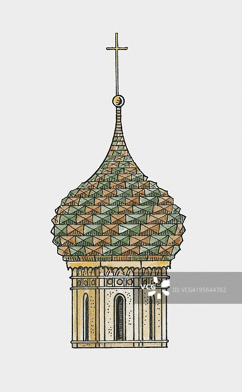 俄罗斯，莫斯科，圣巴西尔大教堂神圣的，华丽的洋葱圆顶图片素材