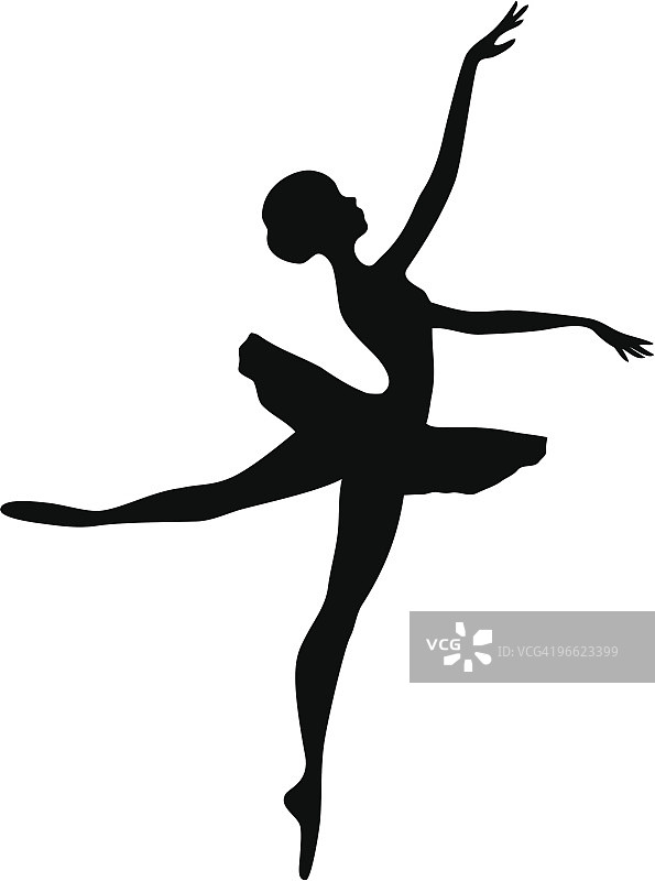 优雅的芭蕾舞演员轮廓图片素材