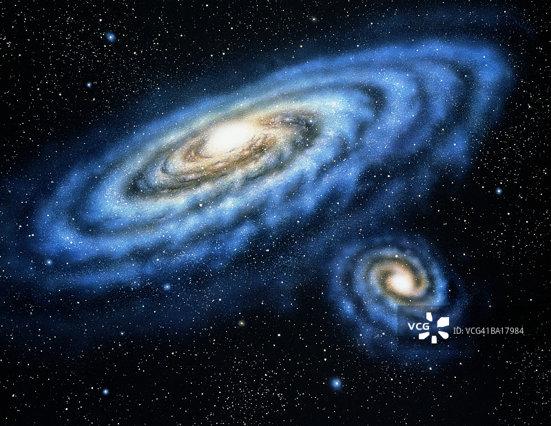 空间中的螺旋星系图片素材