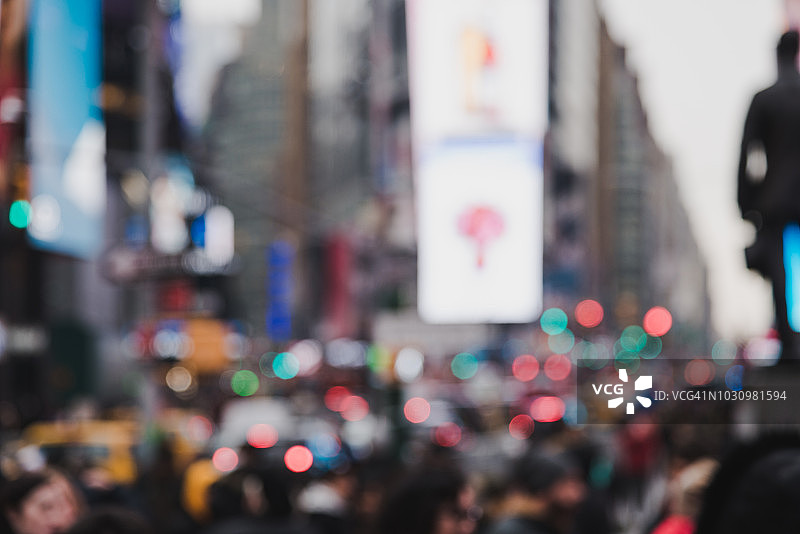 纽约曼哈顿时代广场散焦视图图片素材