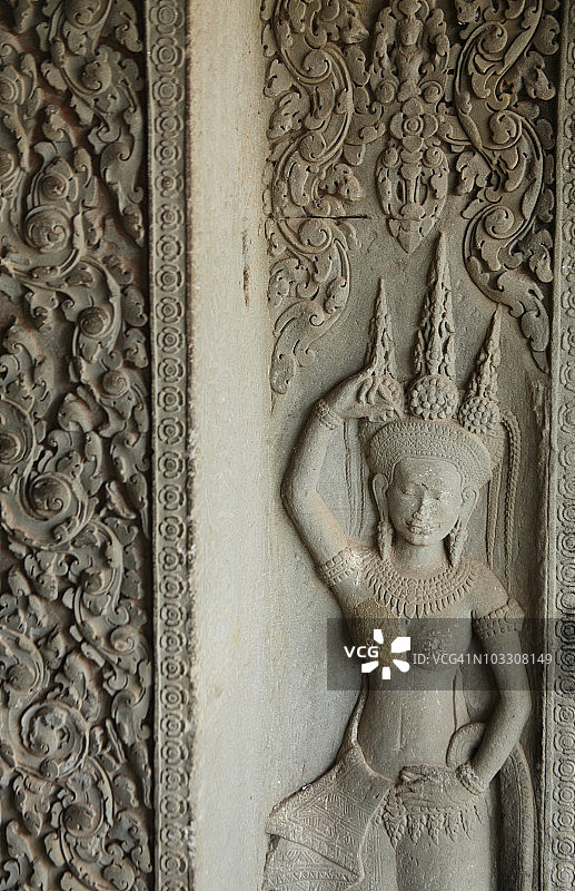 柬埔寨吴哥窟的神像图片素材