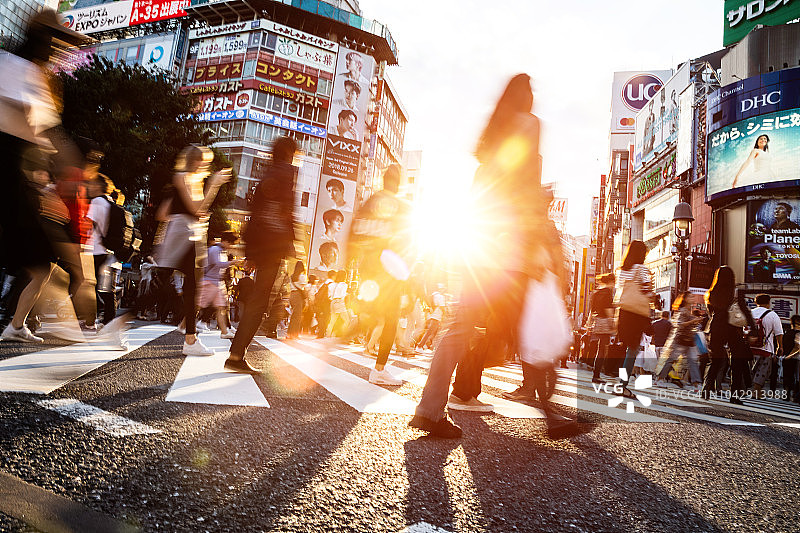 东京市中心的涩谷十字路口图片素材