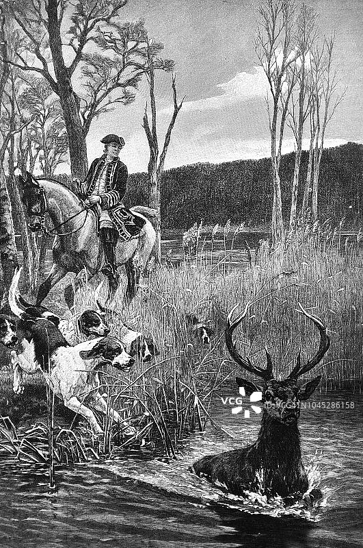 猎鹿——1895年图片素材