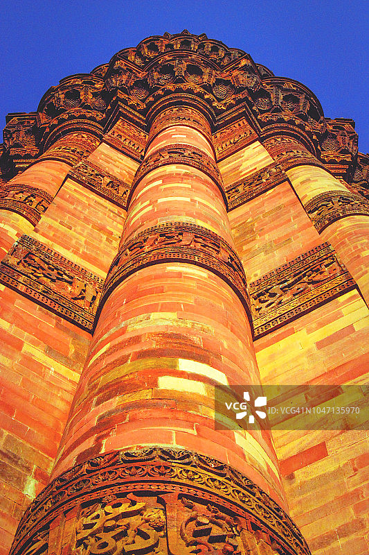 Qutub Minar，新德里，印度-特写图片素材