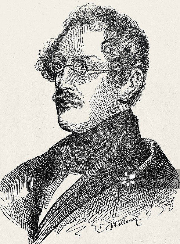 阿纳斯塔修斯Grün，德国作家，1806-1876图片素材