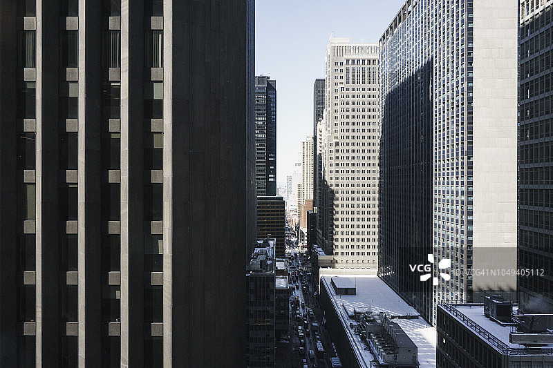 曼哈顿市中心摩天大楼的鸟瞰图图片素材