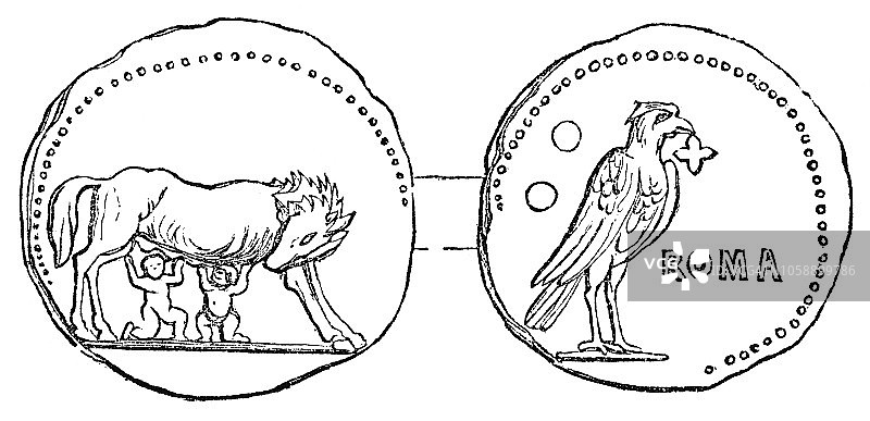 罗马六分镍币(三世纪)图片素材