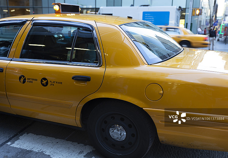 黄色出租车，曼哈顿，纽约，美国，北美图片素材