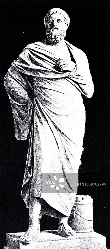 索福克勒斯雕像，希腊诗人图片素材