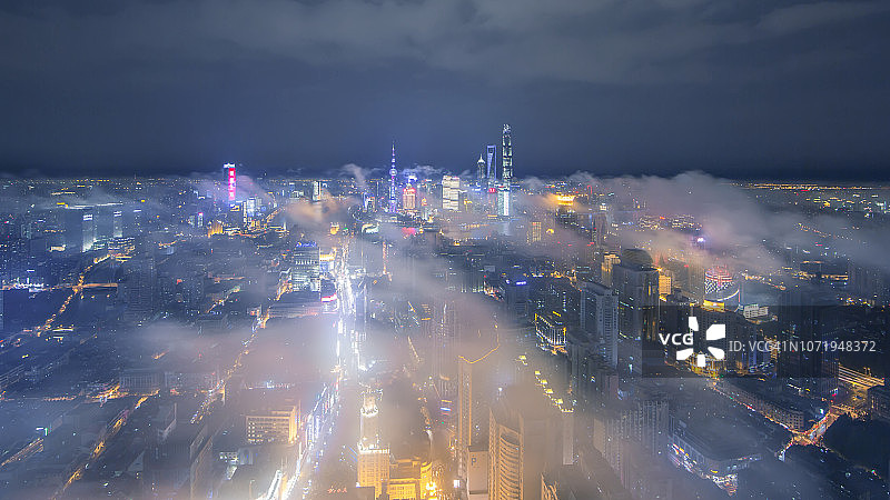 云雾覆盖-上海图片素材