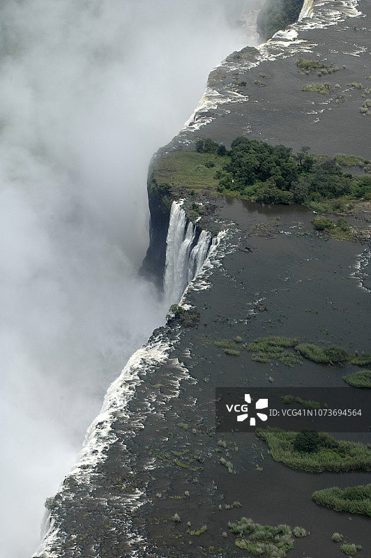 航拍维多利亚瀑布，利文斯通，赞比亚图片素材