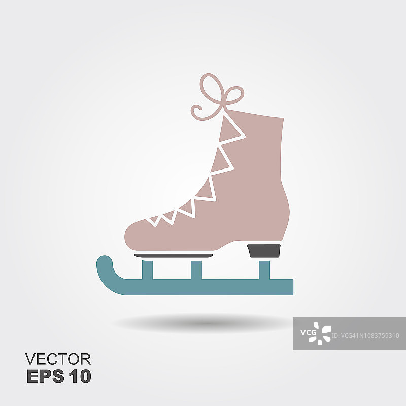 冰鞋图标。花样溜冰鞋符号。矢量图图片素材