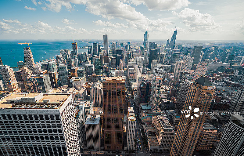 芝加哥市区的鸟瞰图图片素材