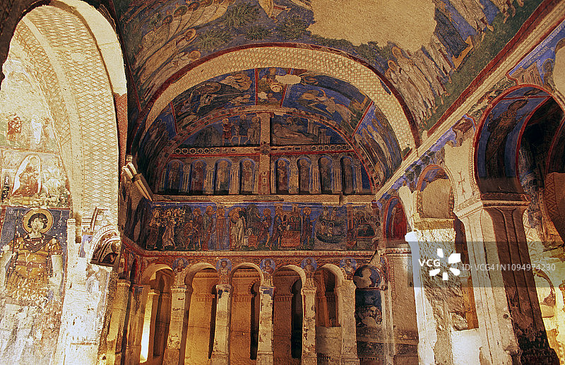 卡帕多西亚的托卡利教堂(巴克尔教堂)内部图片素材