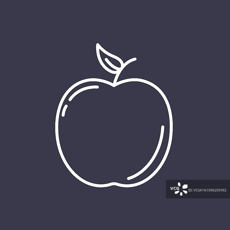 苹果水果细线图标图片素材