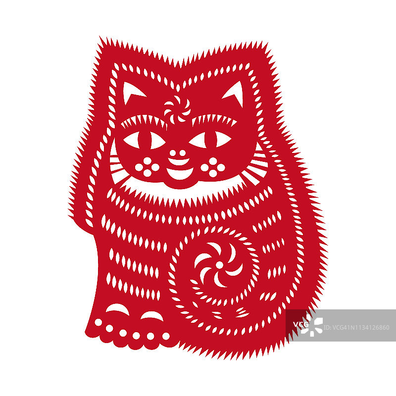 猫(中国传统剪纸艺术)图片素材