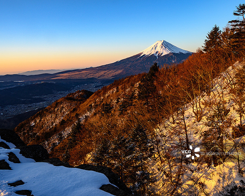 三藤山的富士观图片素材