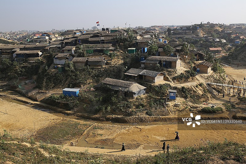 世界上最大的罗兴亚难民营在考克斯巴扎尔图片素材