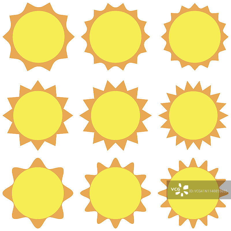 太阳图标矢量，孤立的背景图片素材