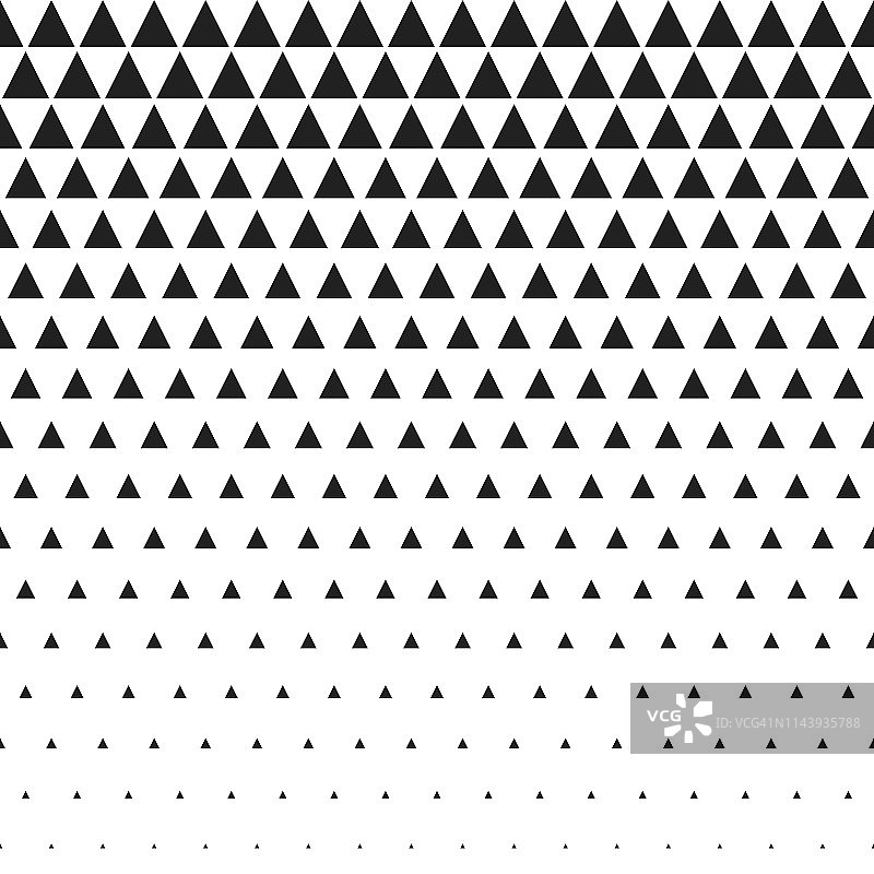 矢量无缝黑白变形三角形半色调网格梯度图案几何抽象背景图片素材