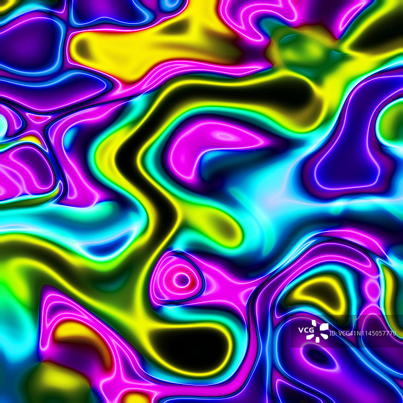 流体流动抽象全息彩色霓虹灯背景图片素材