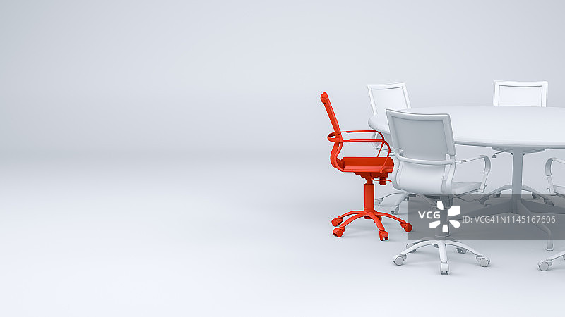 红色不同的椅子，领导理念，简约设计图片素材
