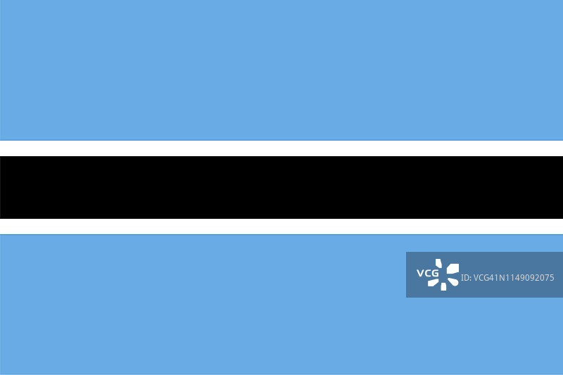 博茨瓦纳的矢量旗。比例是2:3。博茨瓦纳的国旗。博茨瓦纳共和国。图片素材