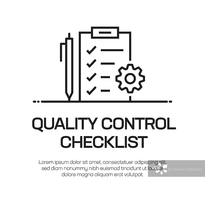 质量控制检查表向量线图标-简单细线图标，优质设计元素图片素材