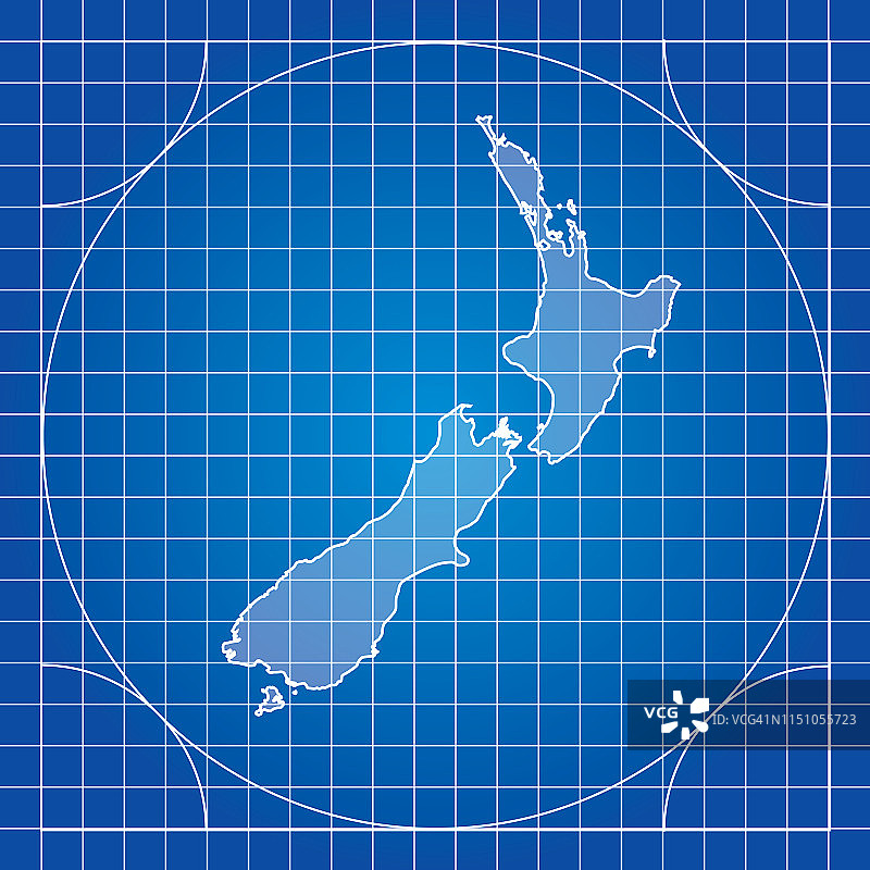 蓝图新西兰地图图片素材