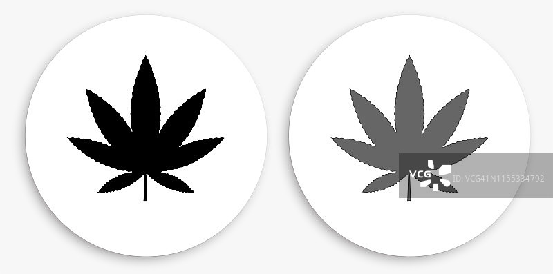 大麻黑白圆形图标图片素材