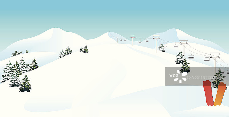 冬季高山滑雪场景图片素材
