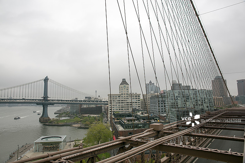 纽约布鲁克林大桥上的景色图片素材
