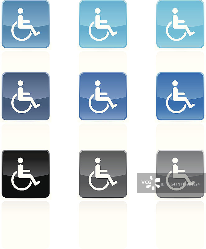 残疾版权免费矢量图标集图片素材